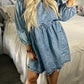 HEYSON Full Size Oversized Denim Babydoll Dress - SAMPLE