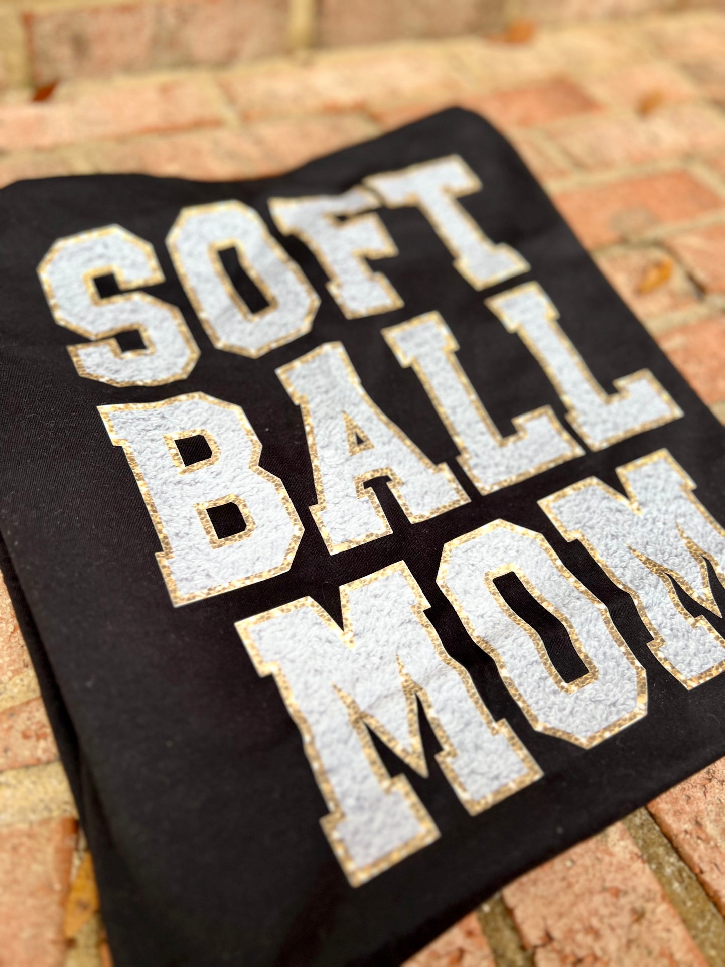 Softball Mom Faux Chenille Patch Tee