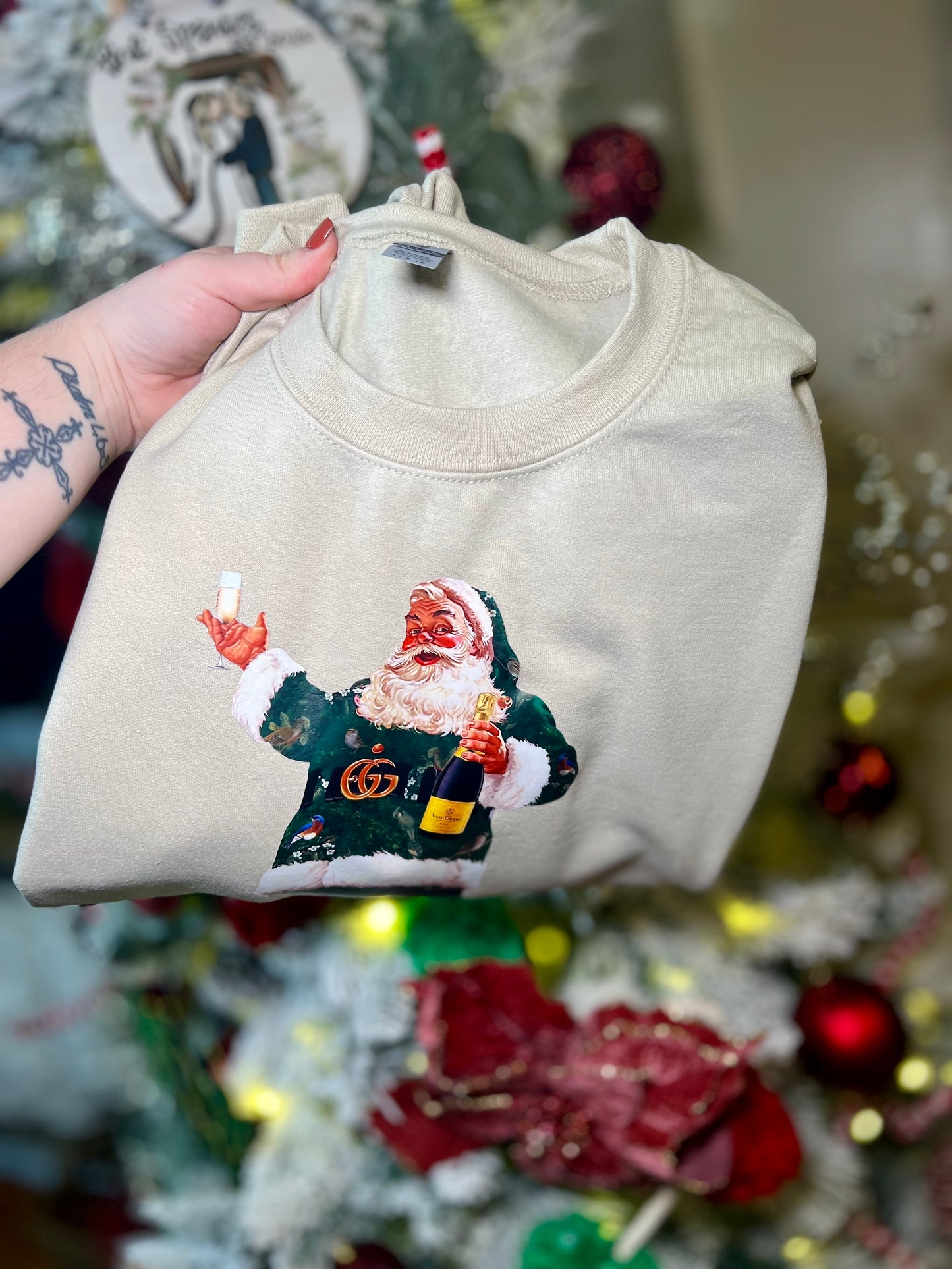 Champagne Santa Sweatshirts