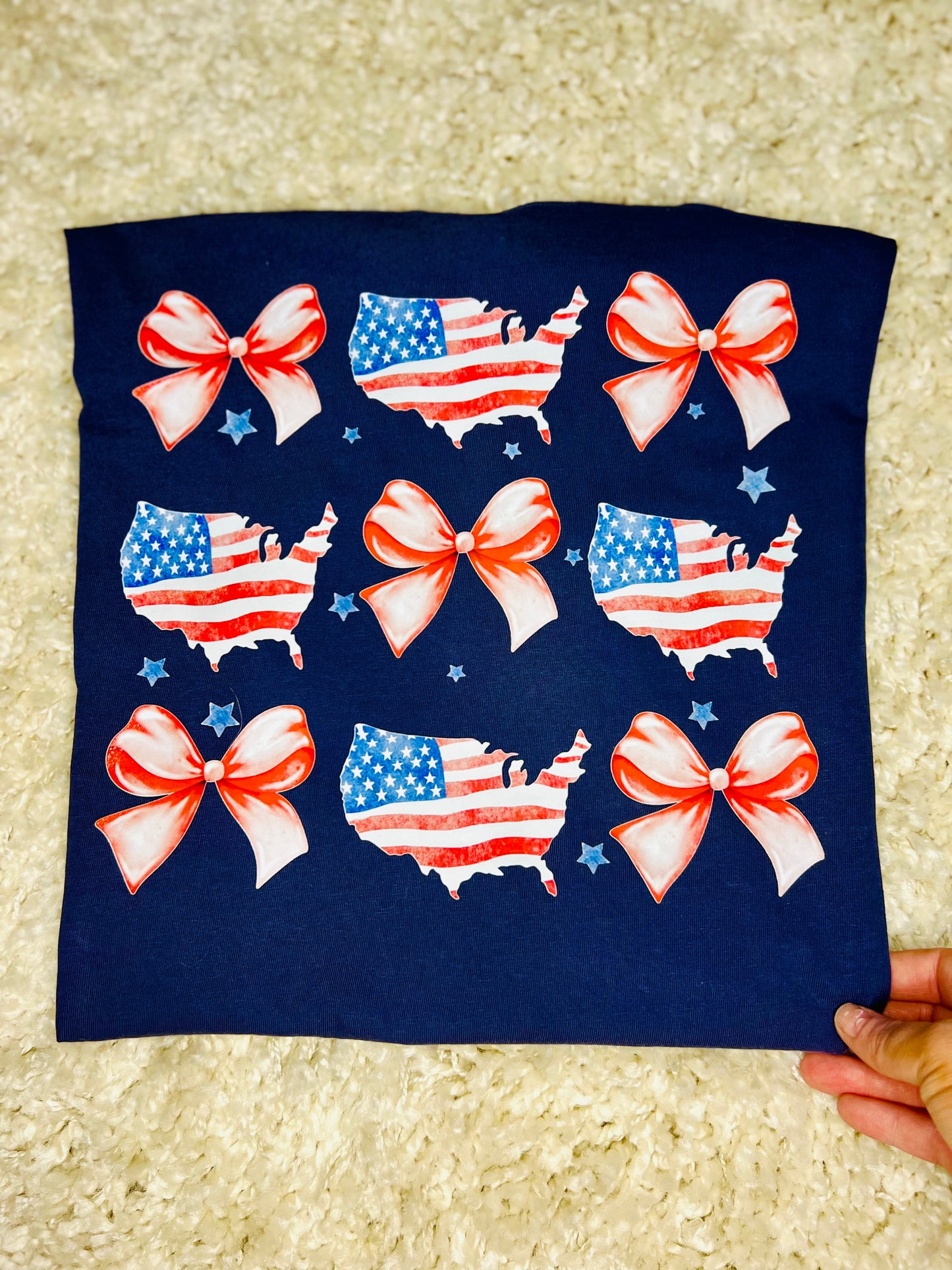 Mommy & Me American Flag USA & Bow Coquette Tee - Pre Order