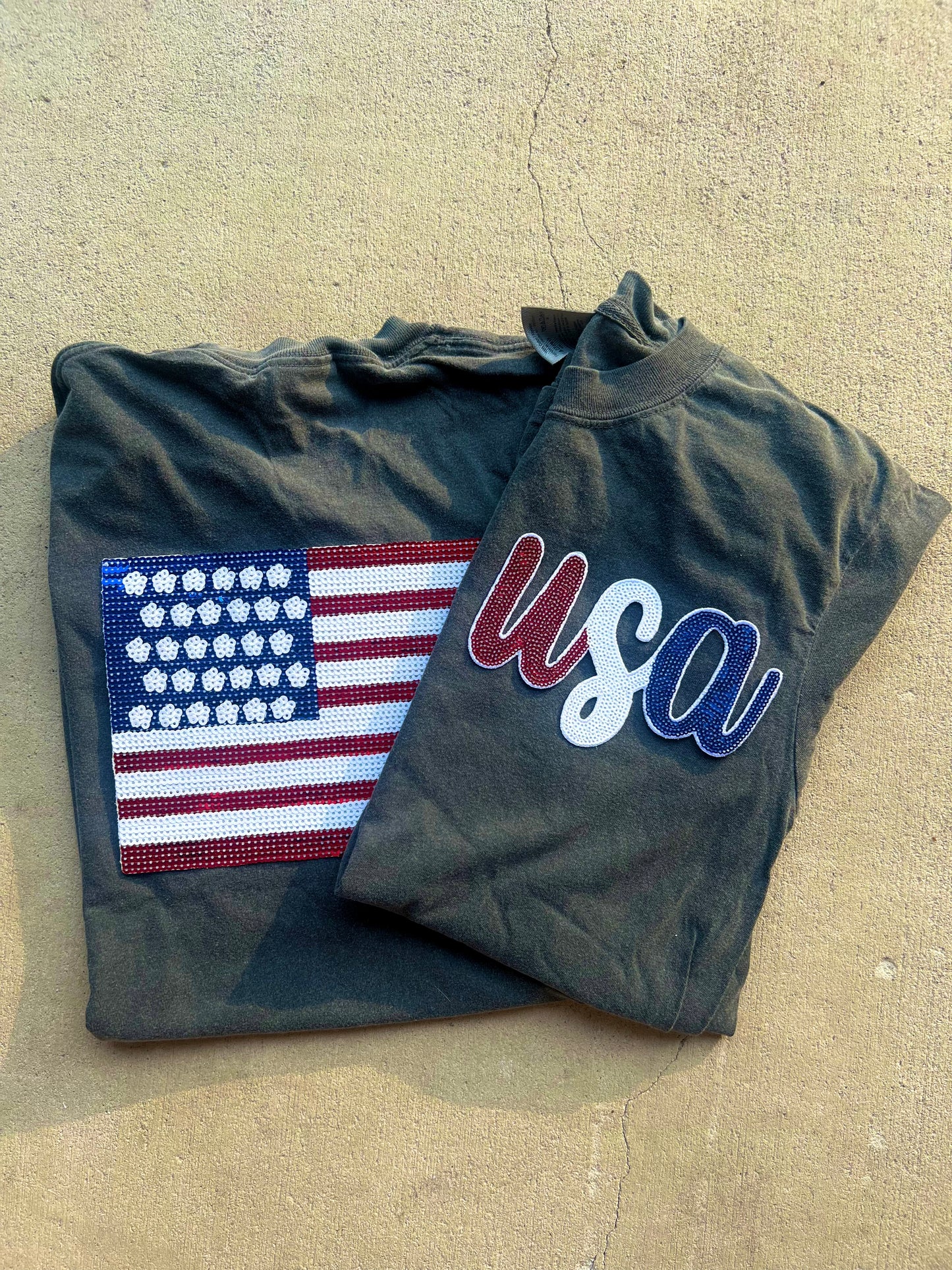 USA Flag Sequin Tee - Pre Order