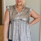 Shine On Metallic Peplum Top