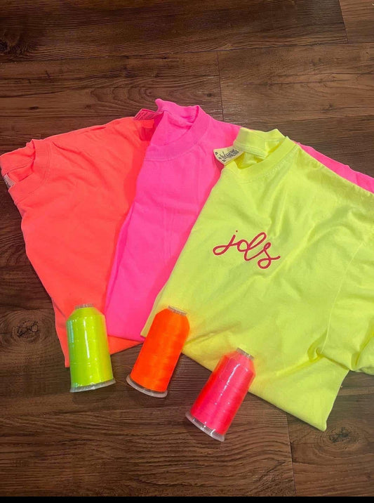 Neon Monogram Tees - Pre Order