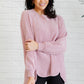 Keeping it Real Brushed Melange Hacci Long Sleeve Tee in Light Rose