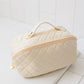 Large Capacity Quilted Makeup Bag in Cream