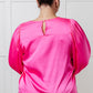 Not Exaggerating Satin Puff Sleeve Blouse