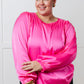 Not Exaggerating Satin Puff Sleeve Blouse