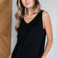 Not So Anxious V-Neck Tank in Black