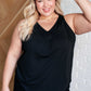 Not So Anxious V-Neck Tank in Black