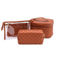 Subtly Checked Cosmetic Bags set of 4 in Brown