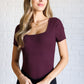 They're Not Like Us Square Neck Bodysuit in Cassis