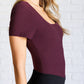 They're Not Like Us Square Neck Bodysuit in Cassis