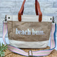 Jute and Vegan Leather Standing Tote