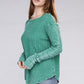 Washed Baby Waffle Long Sleeve Top