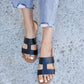 Forever Link Cutout Open Toe Flat Sandals