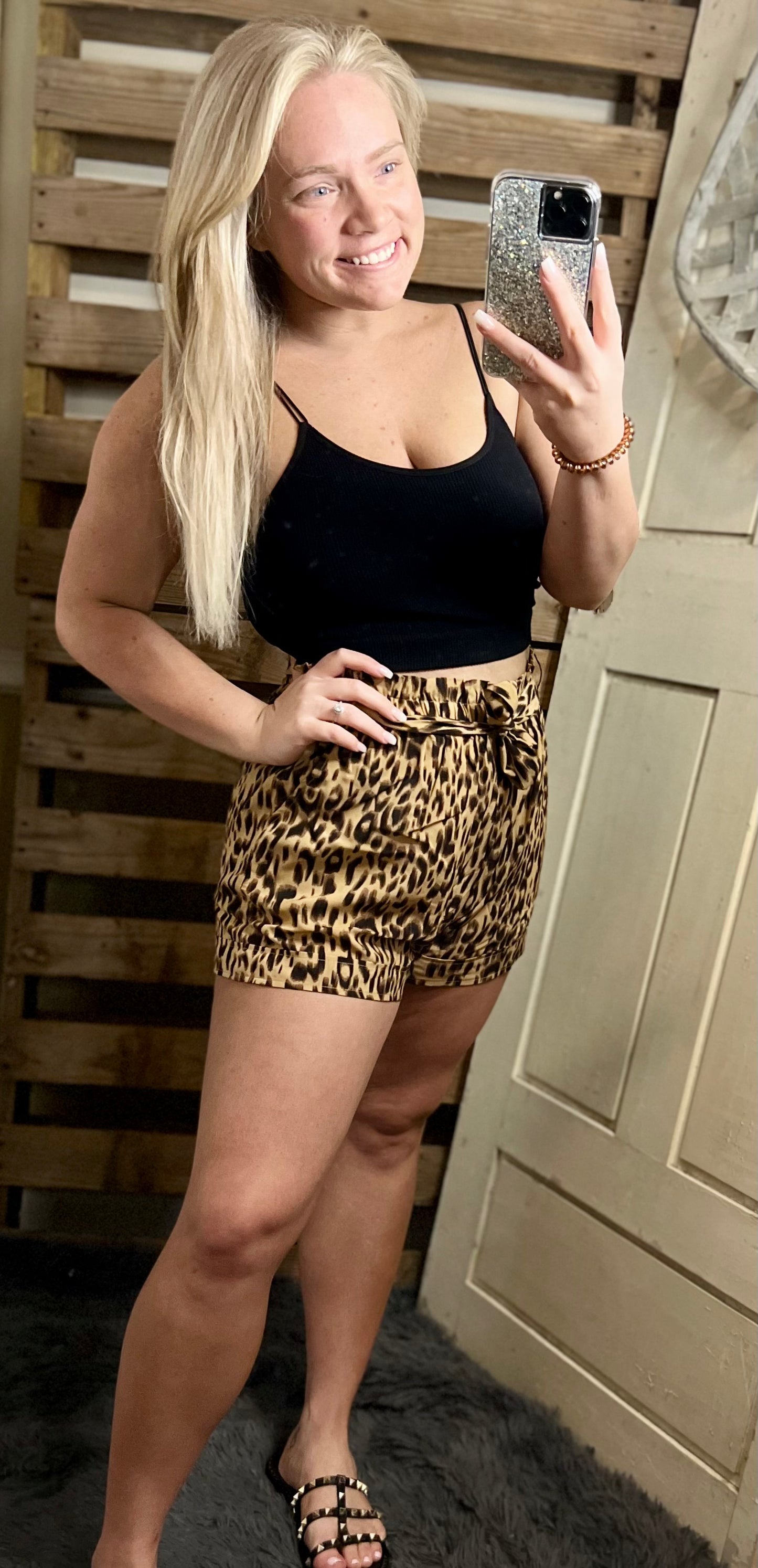 we’re going out leopard shorts