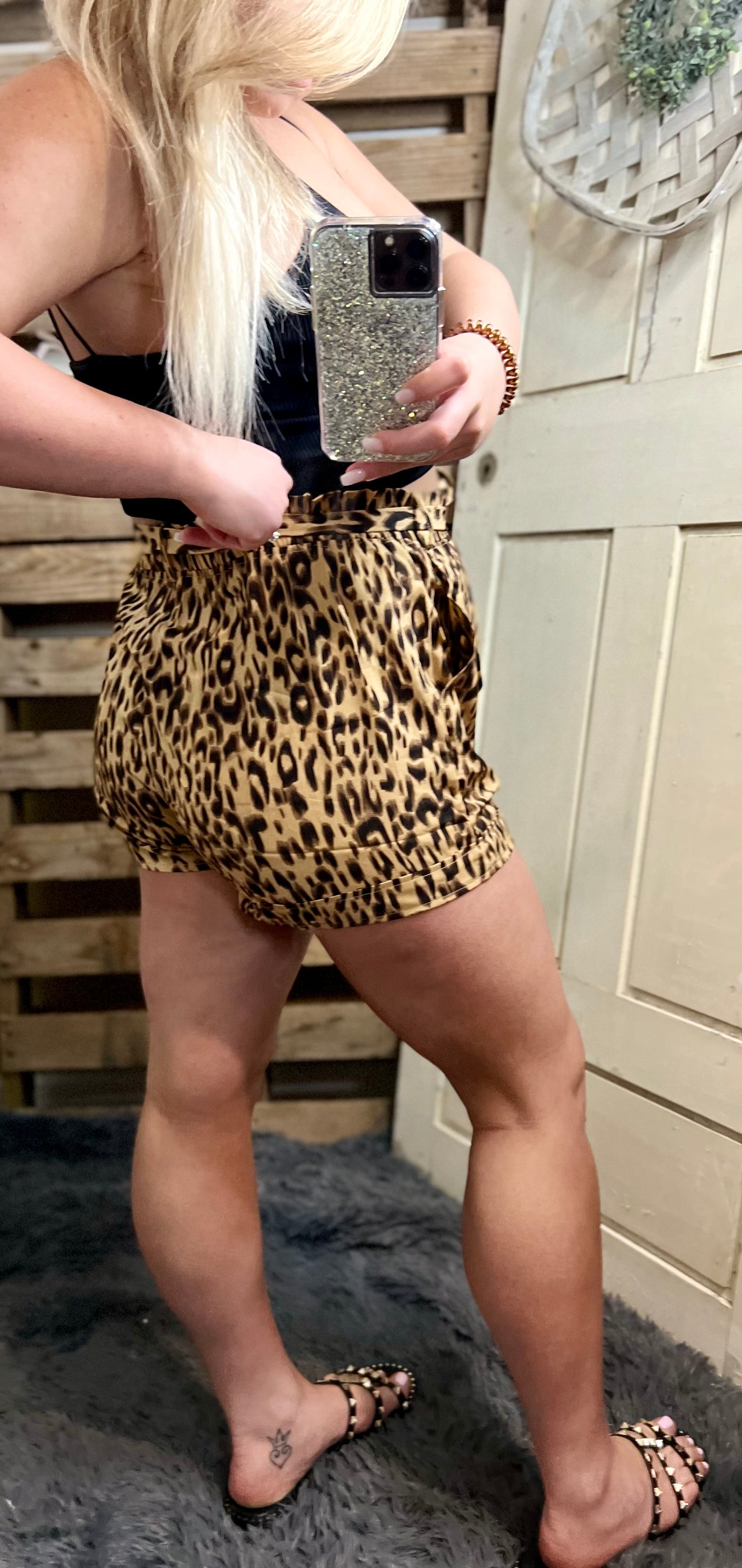 we’re going out leopard shorts