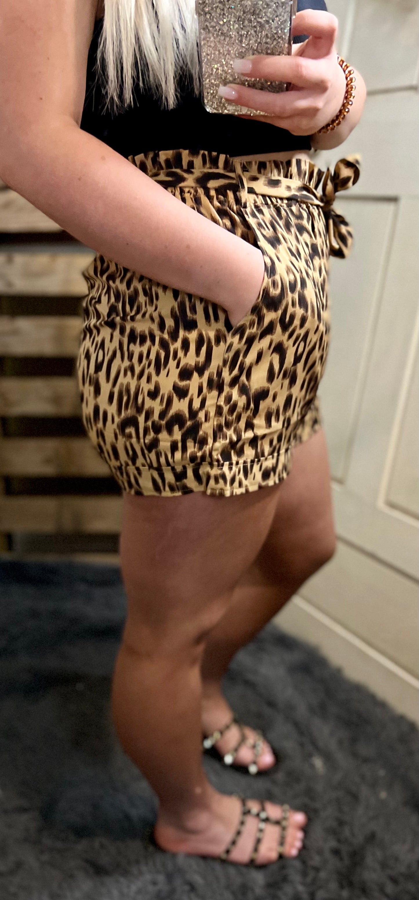 we’re going out leopard shorts