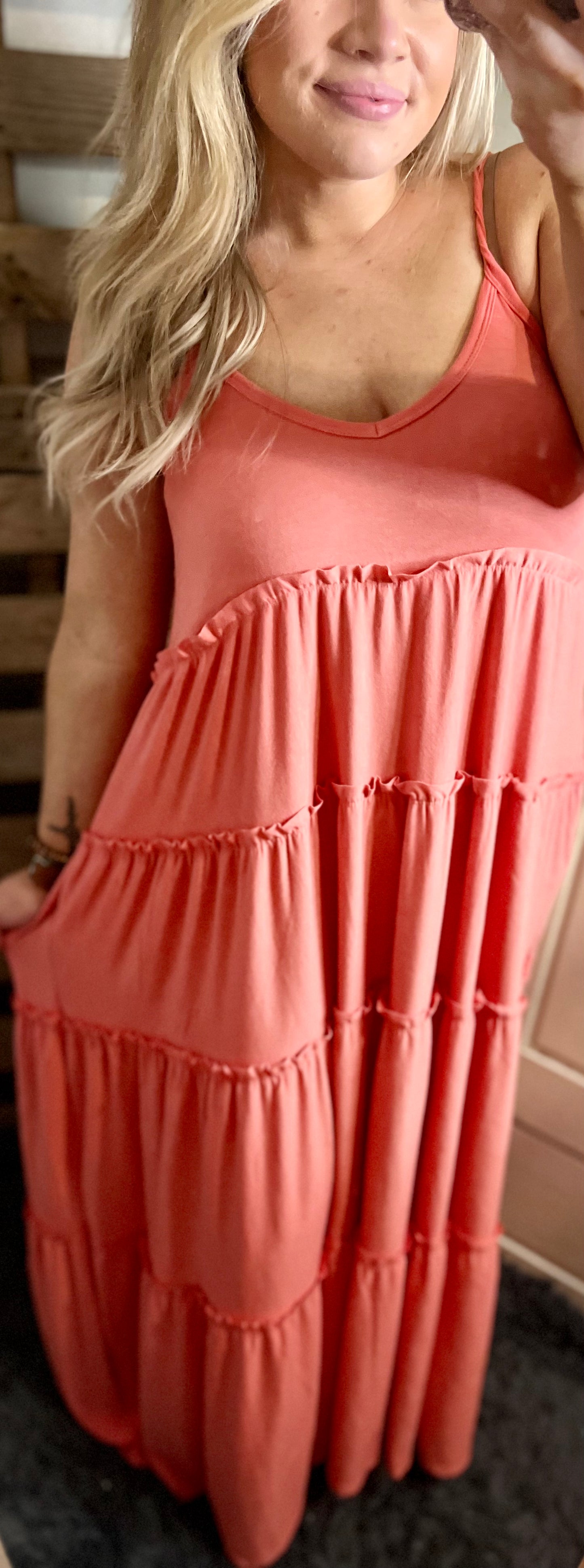 Coral Tiered Maxi