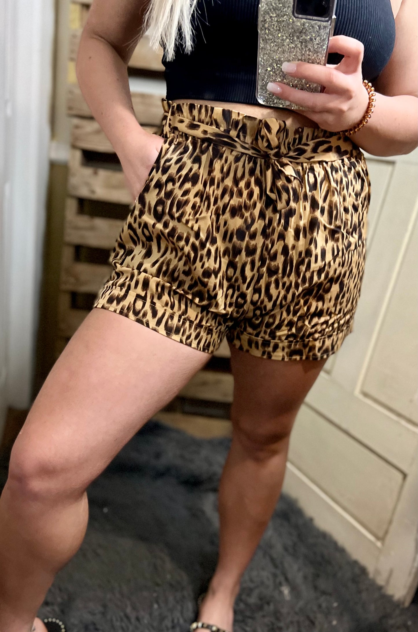 we’re going out leopard shorts