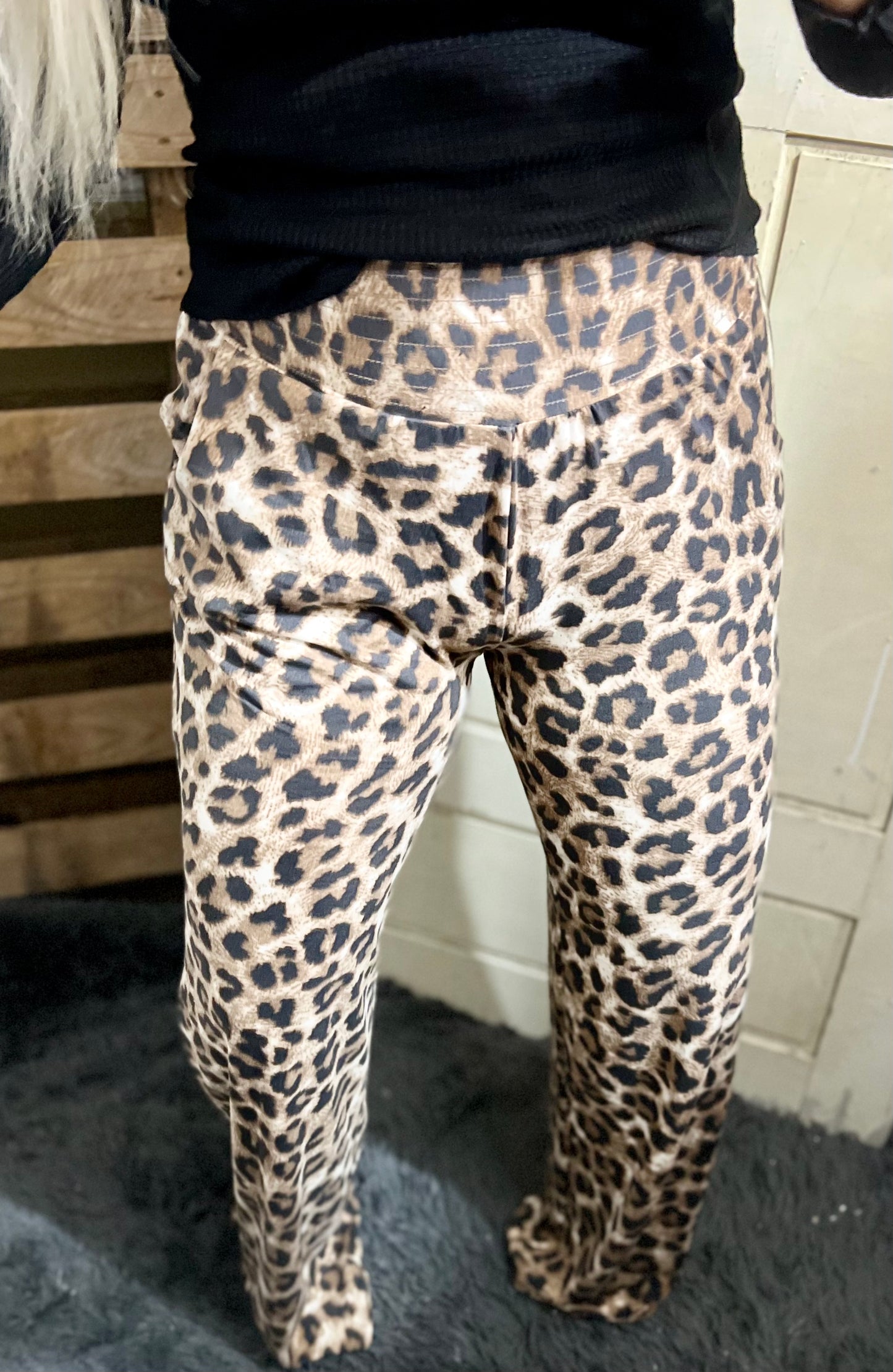 Brushed Leopard Smocked Lounge Pants