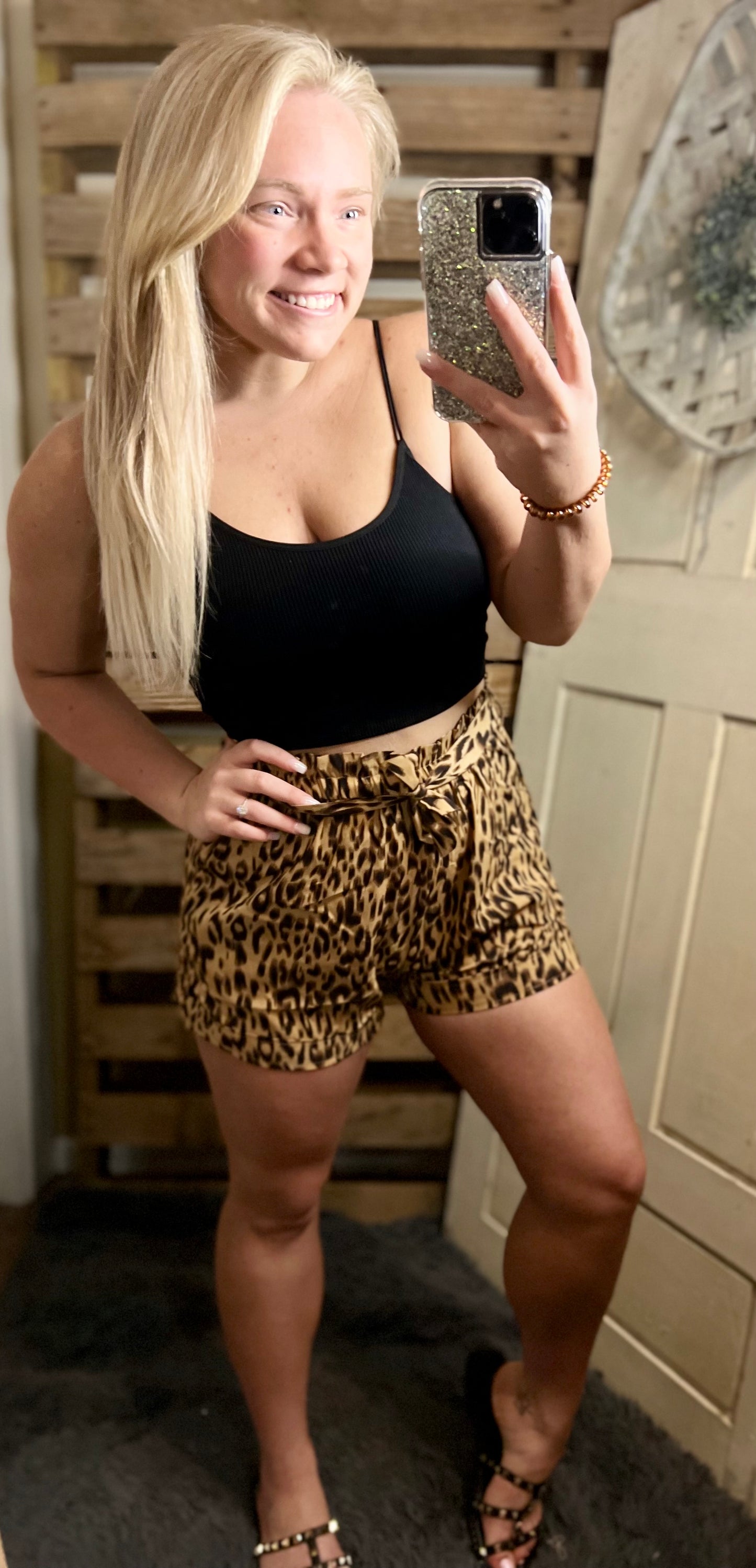 we’re going out leopard shorts