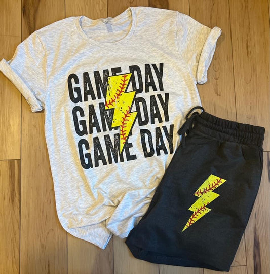 SOFTBALL Game Day Bolt Tee AND/OR Short