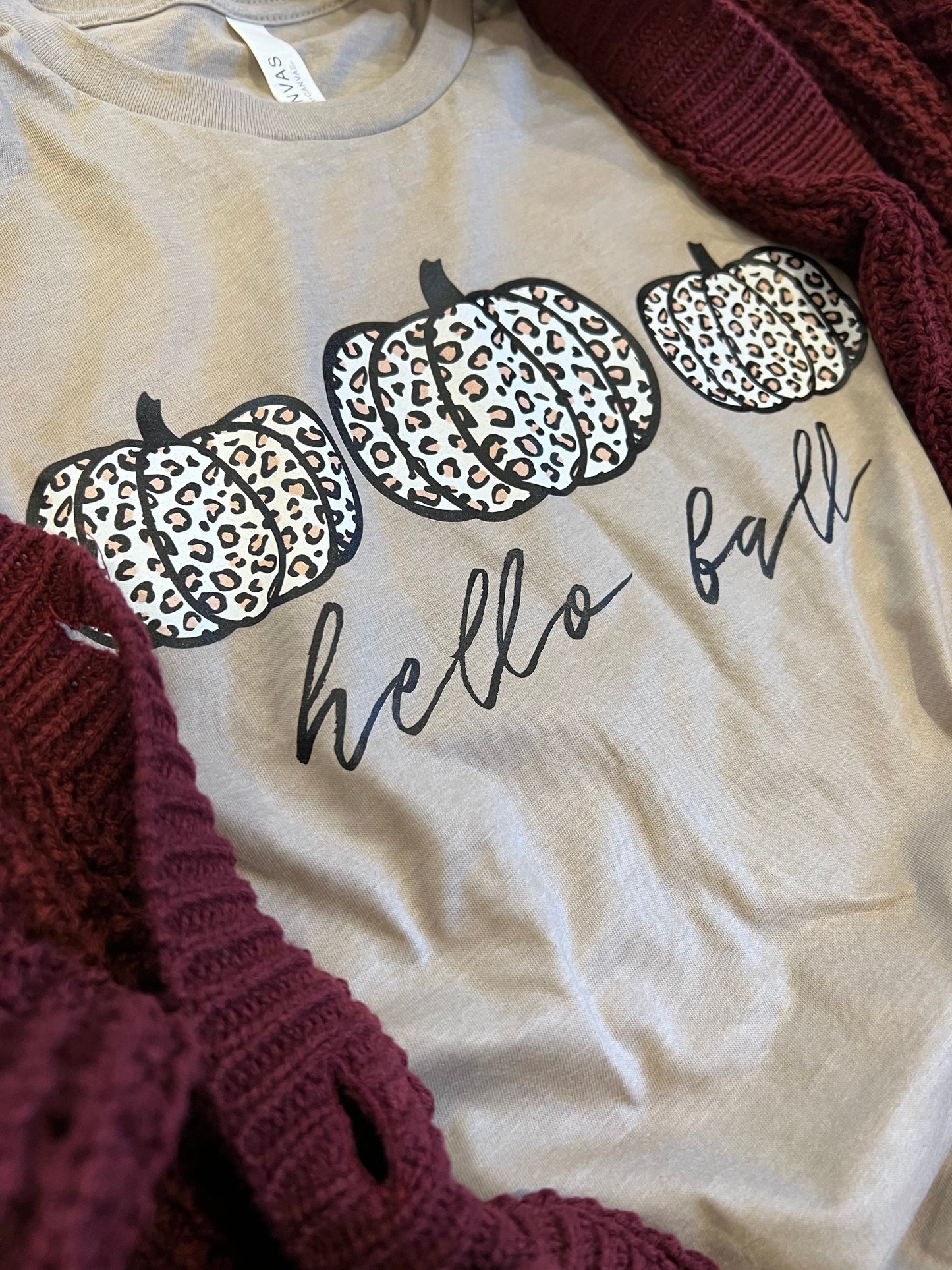 Hello Fall Leopard Pumpkins